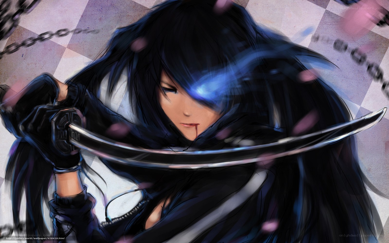 anime swordsman with blood