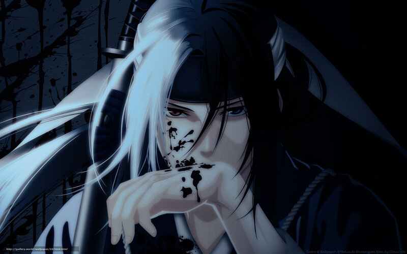 anime swordsman with blood