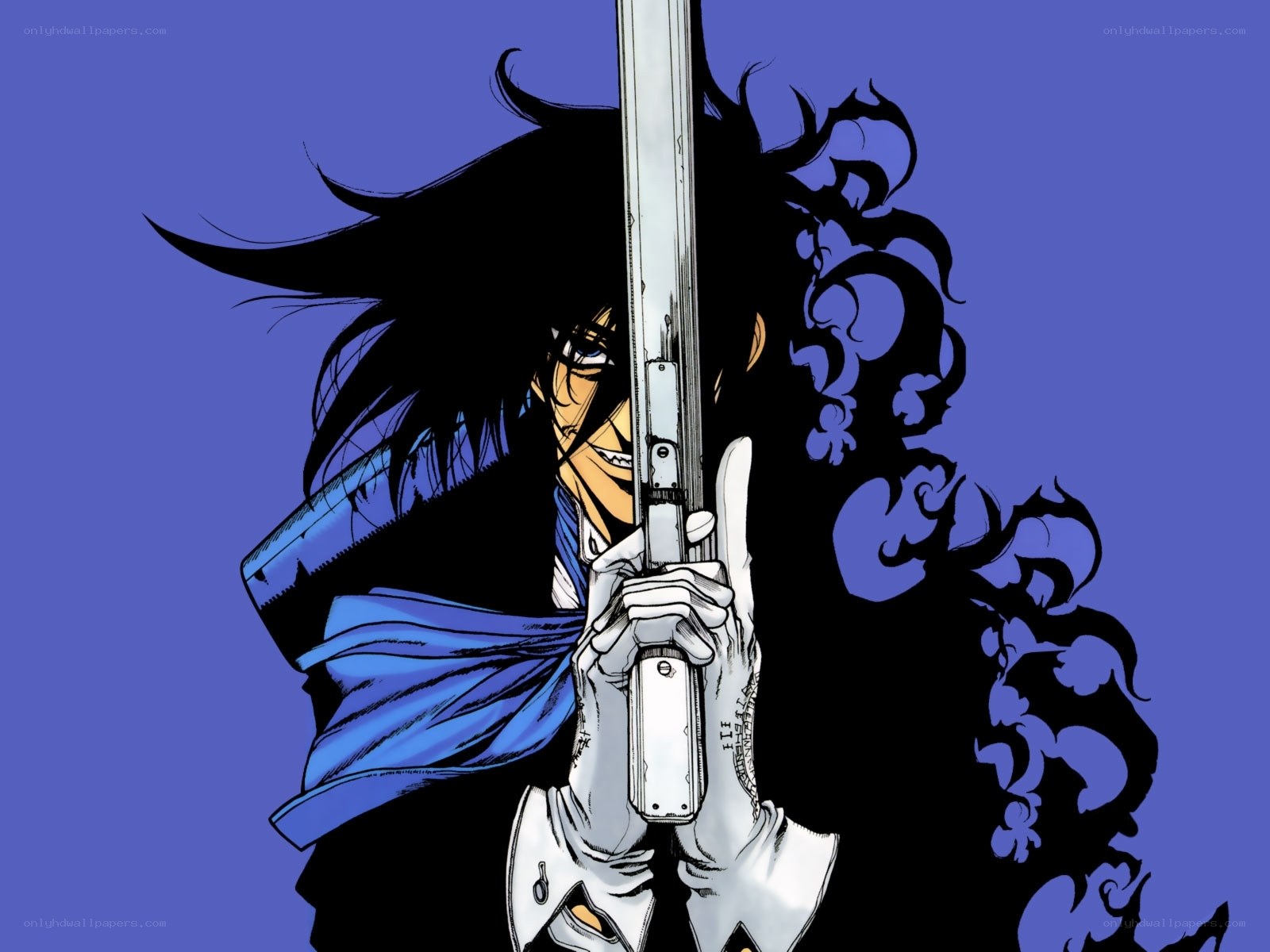 anime swordsman with gun