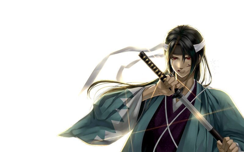 anime swordsman with red eyes