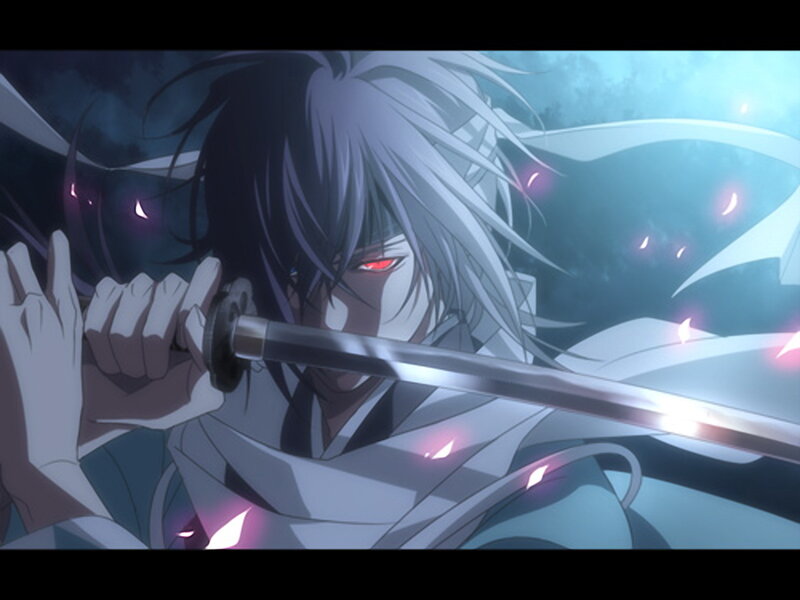 anime swordsman with red eyes