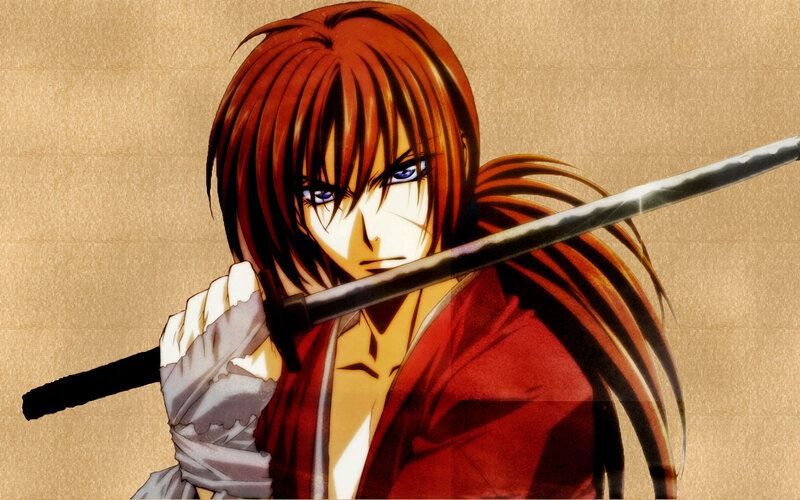 anime swordsman with red hair