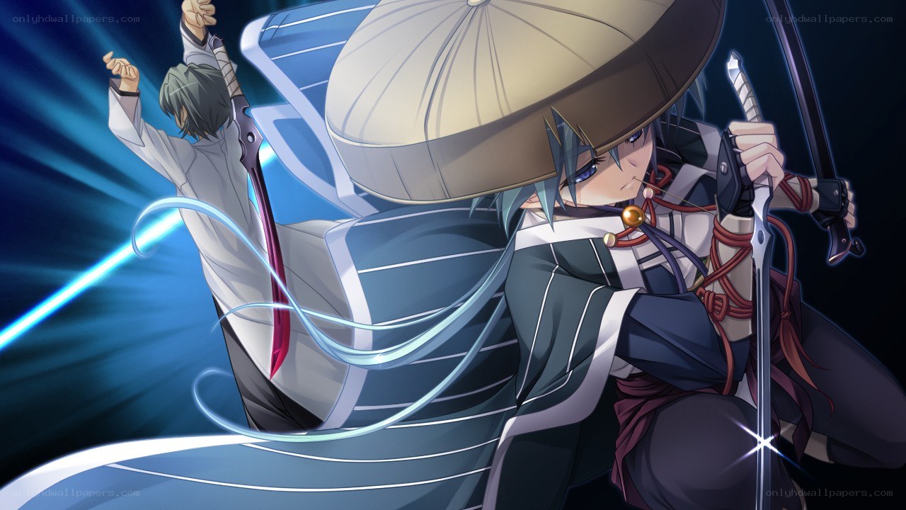 anime swordsmen in action