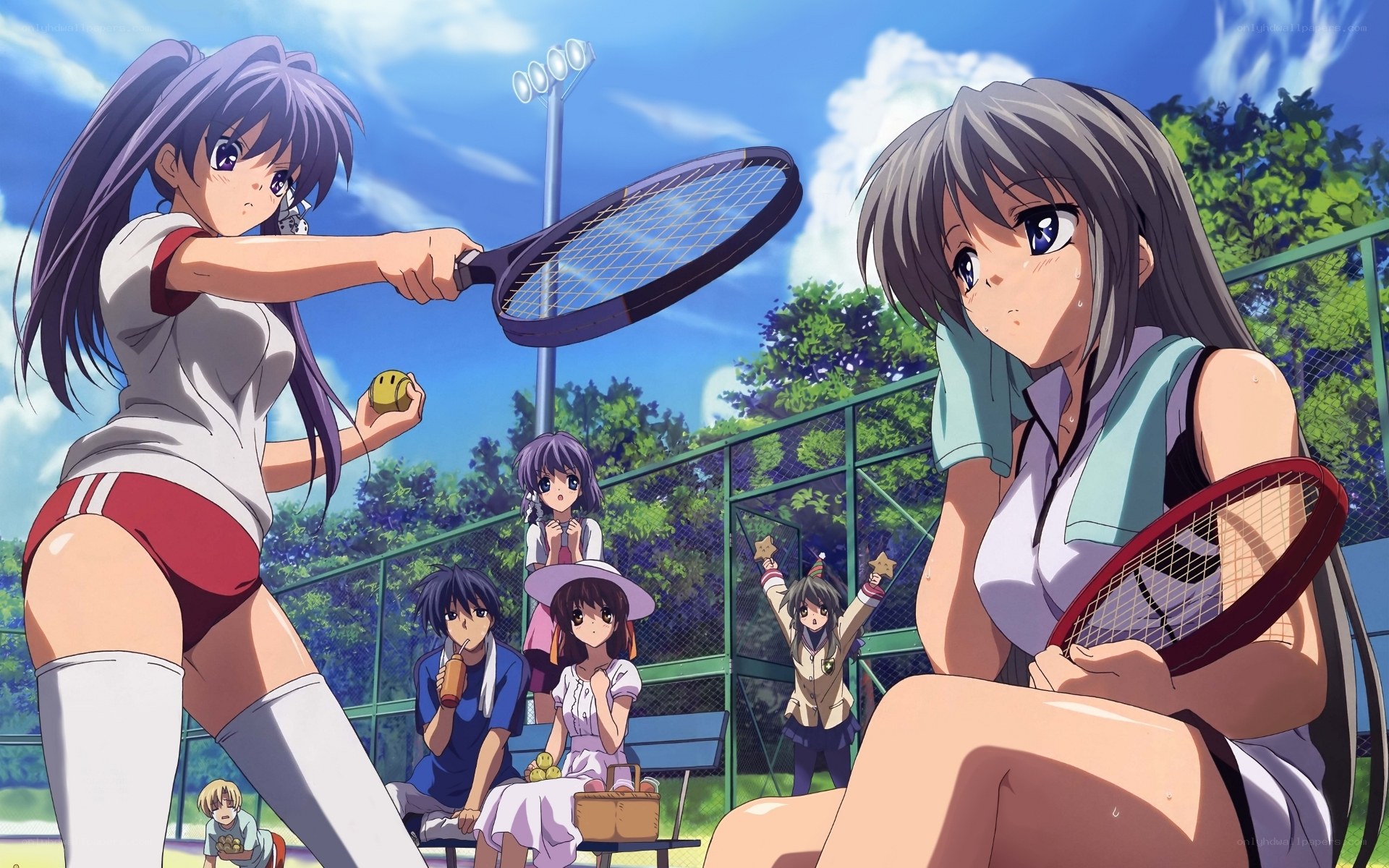 anime tennis match scene