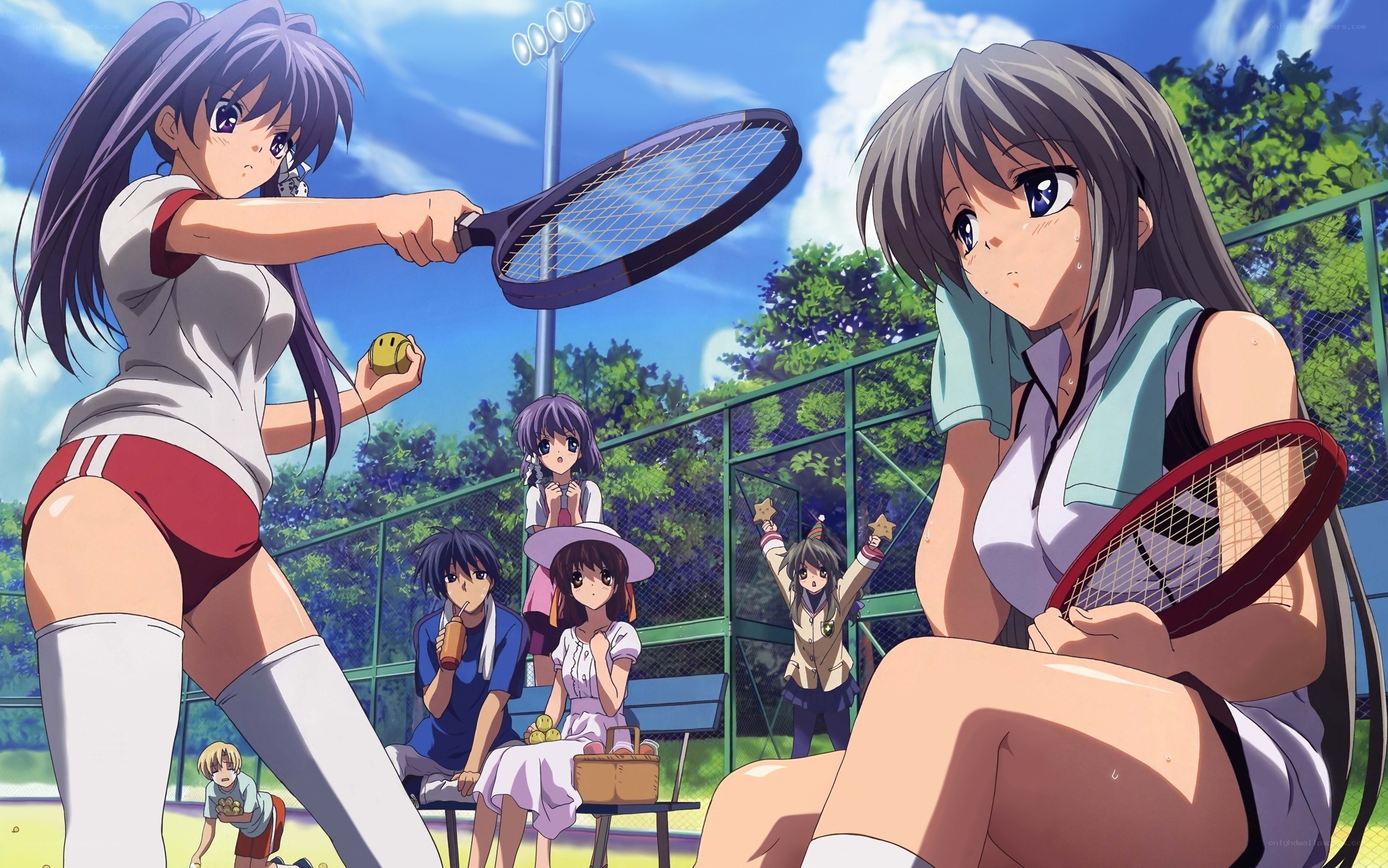 Anime tennis match scene