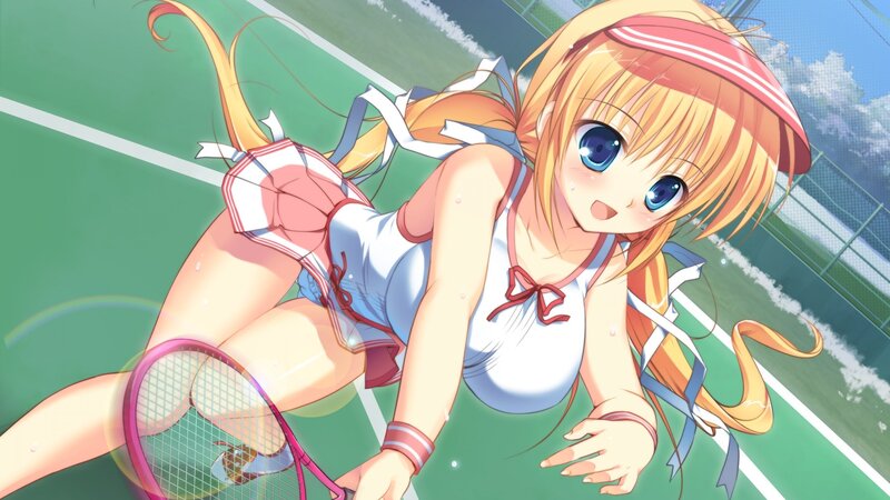 anime tennis player on court