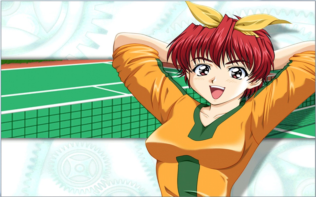 anime tennis player stretching