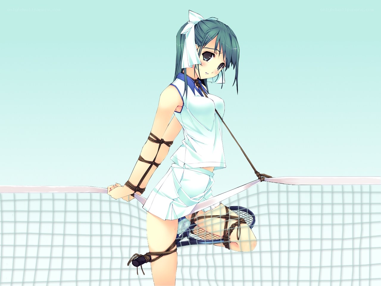anime tennis player tied up
