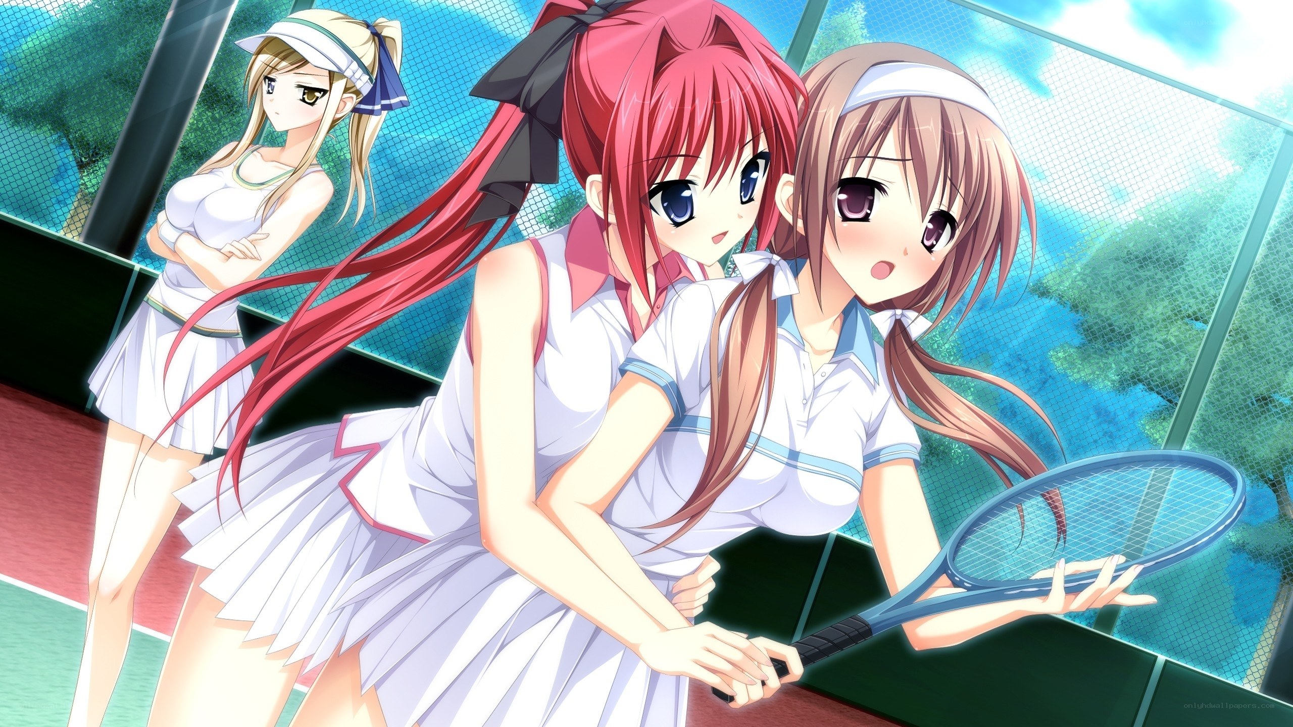anime tennis players on court