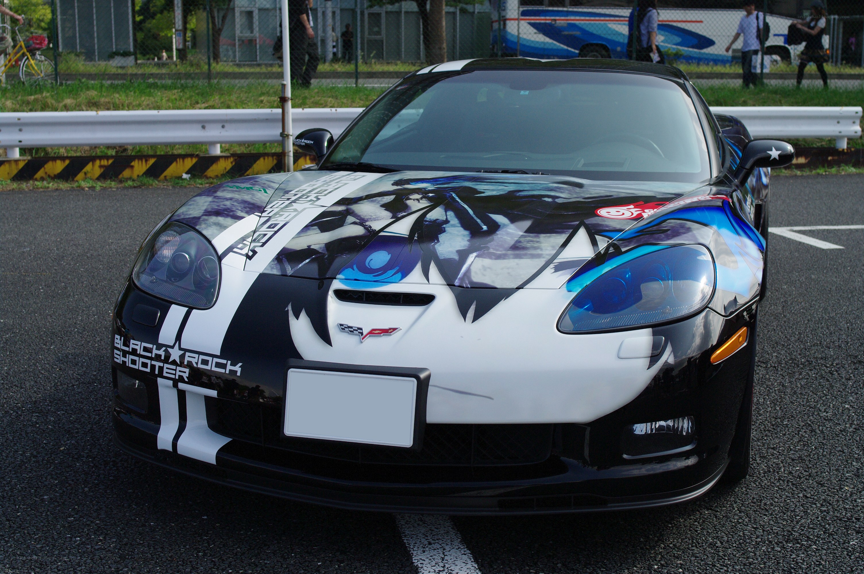 anime-themed corvette car
