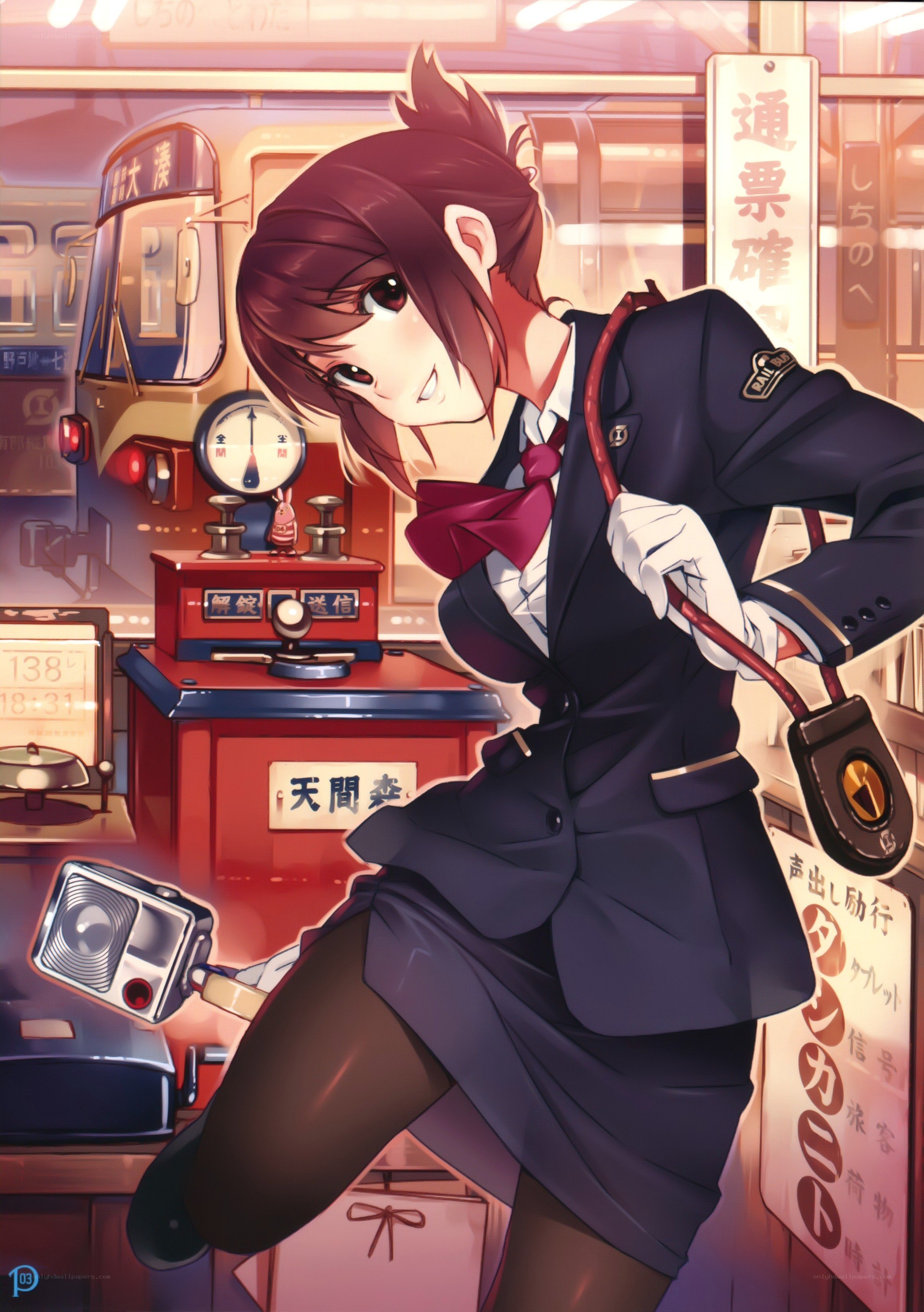 Anime train station attendant