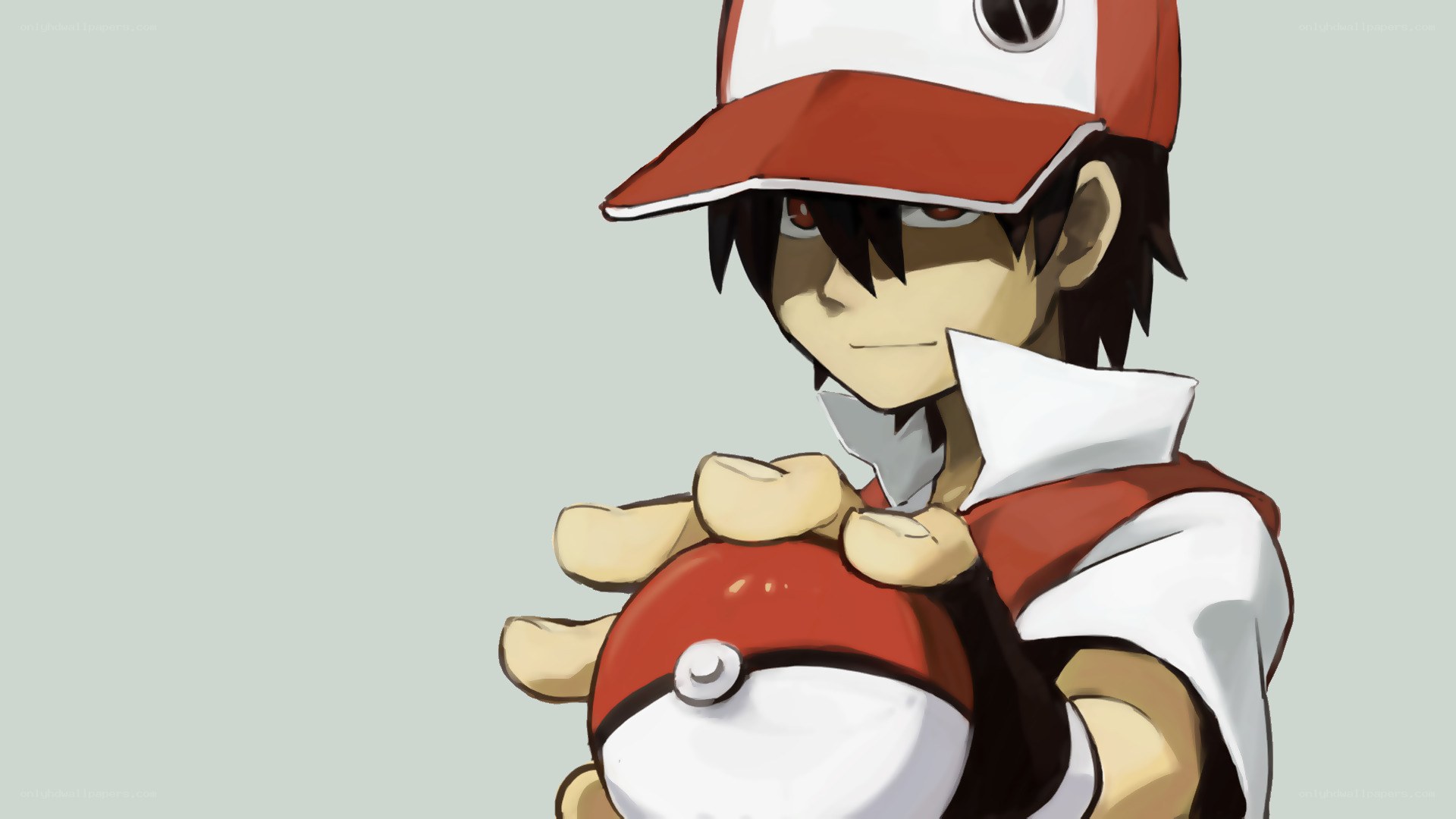 anime trainer with pokeball