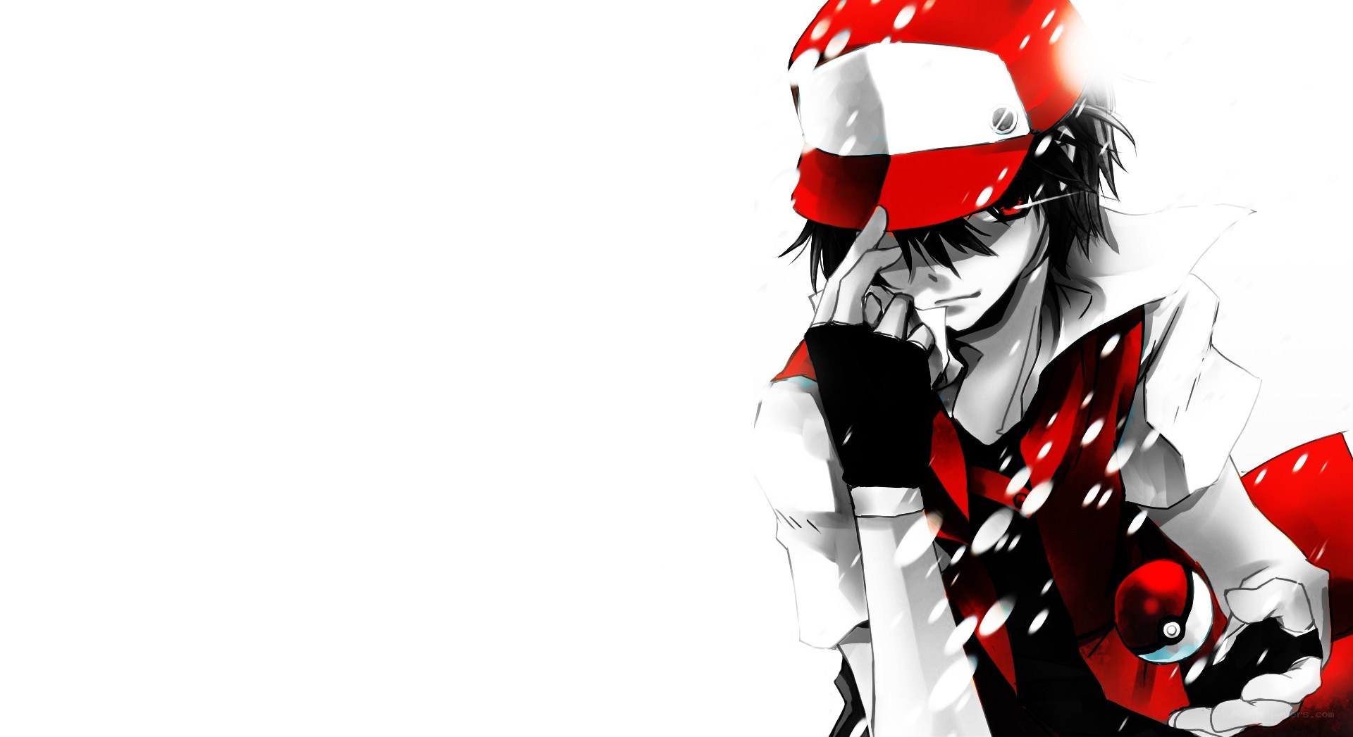 anime trainer with pokeball