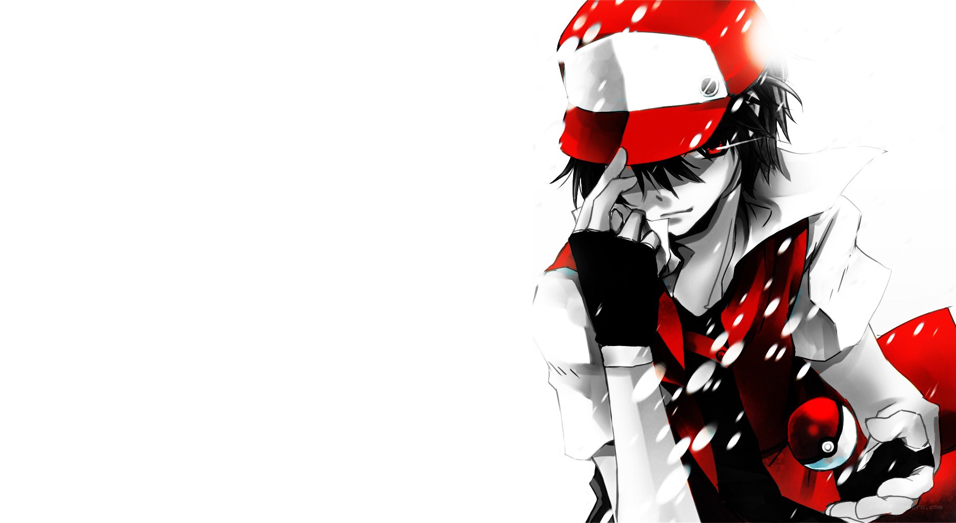anime trainer with pokeball