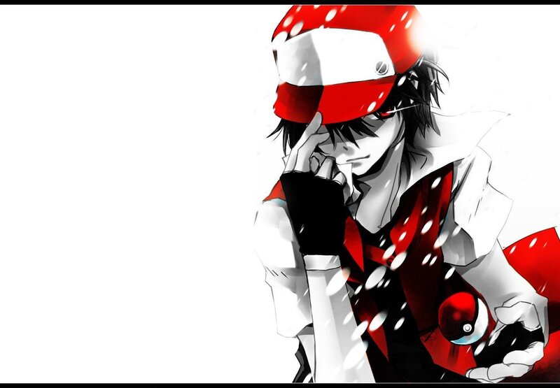 anime trainer with pokeball
