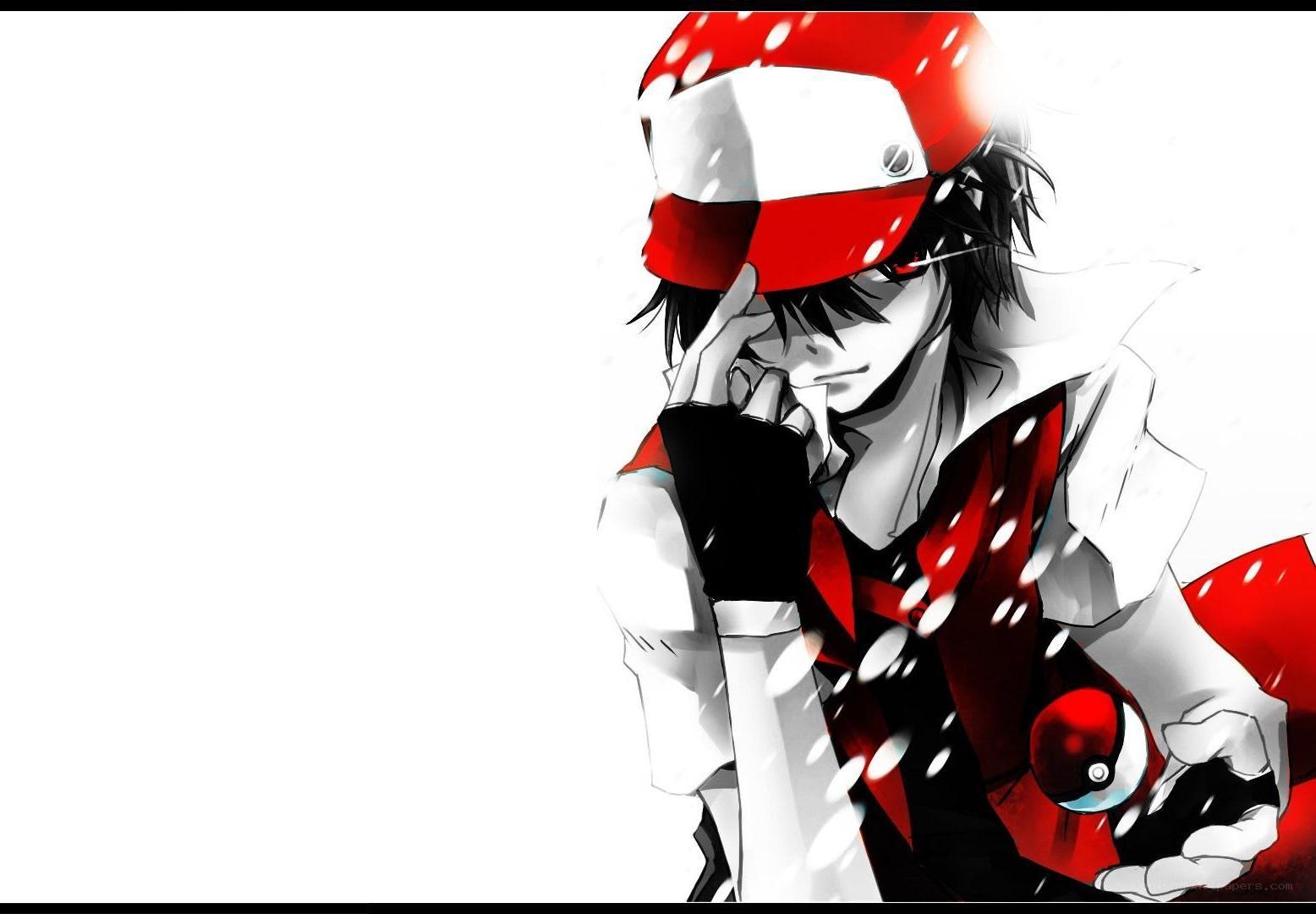 anime trainer with pokeball