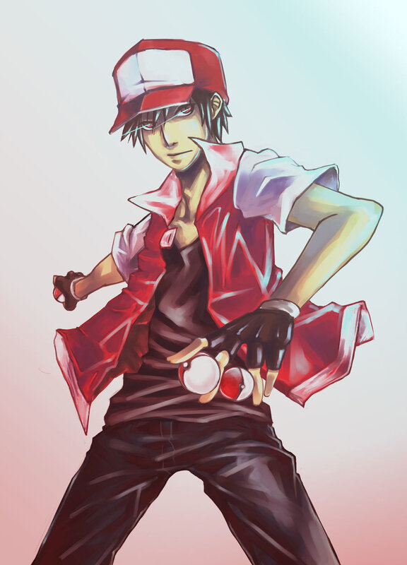 anime trainer with pokeballs
