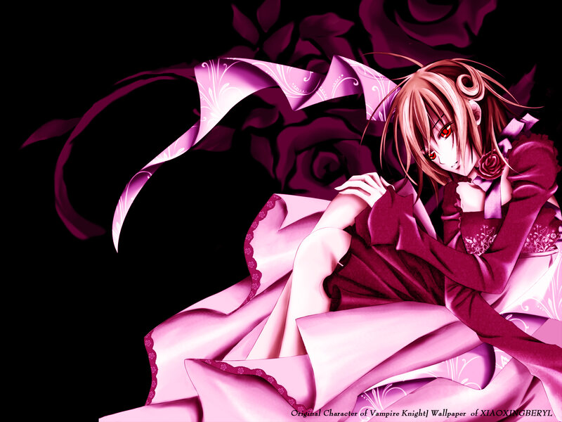 anime vampire girl with roses