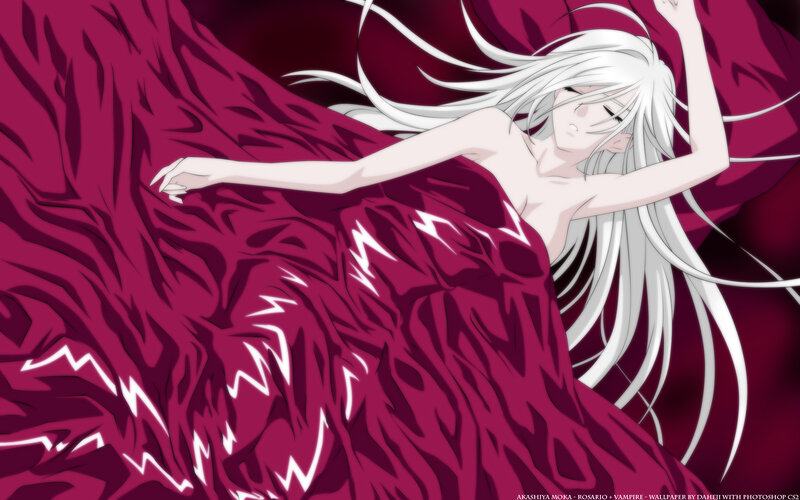 Anime vampire in red cloak