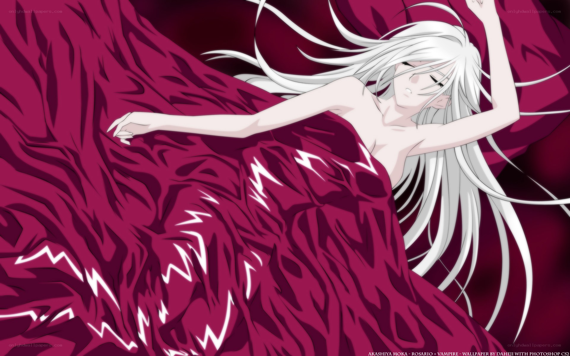 Anime vampire in red cloak