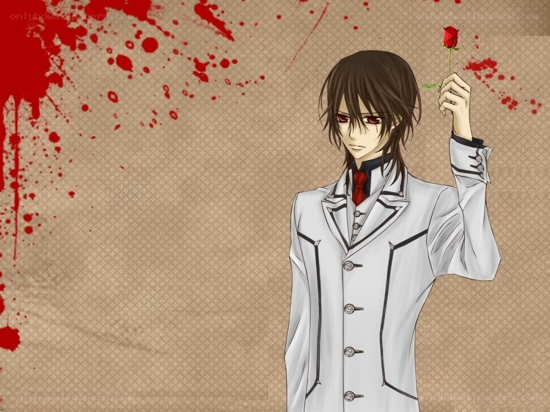 Anime vampire with red rose