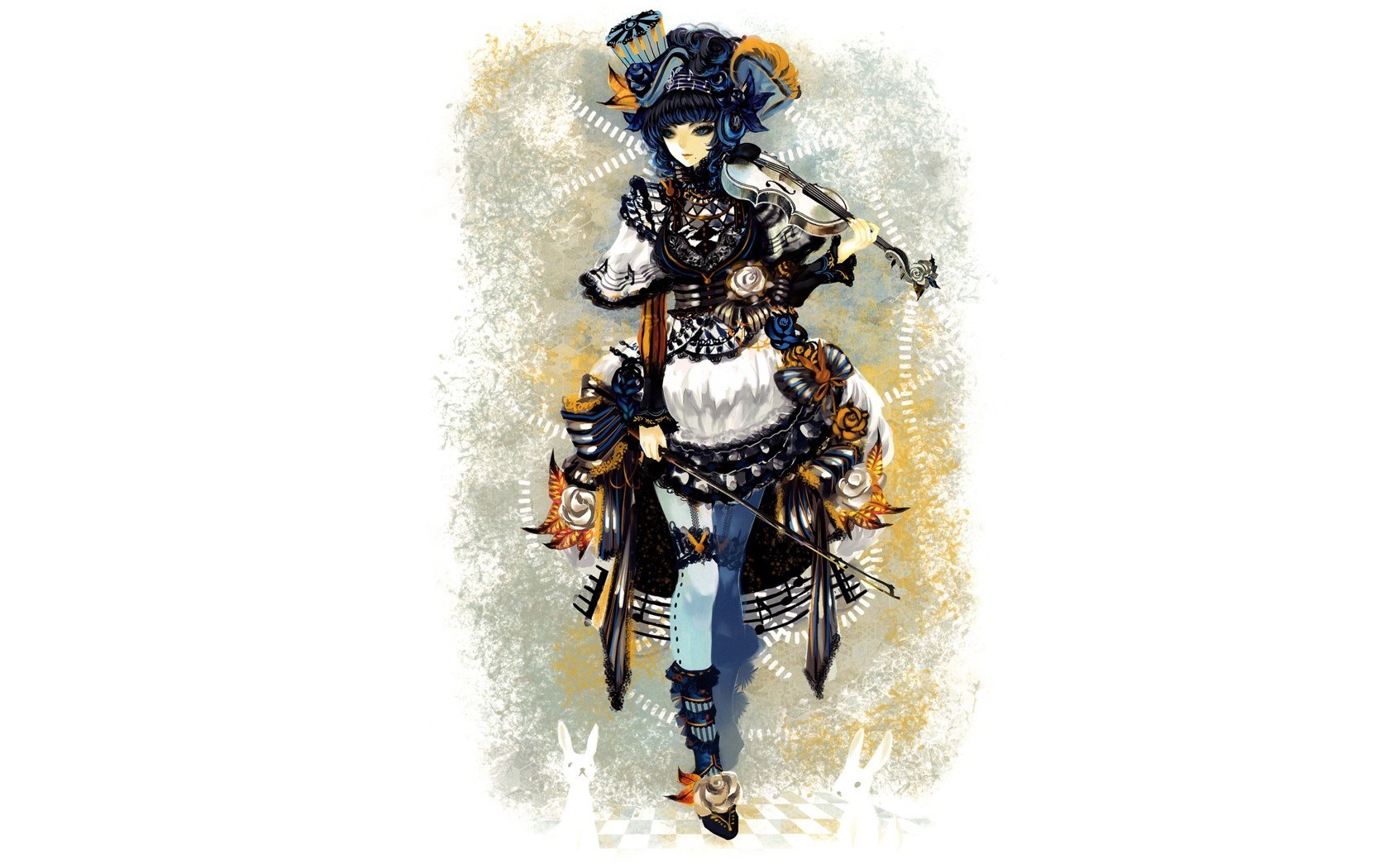 anime violinist character art