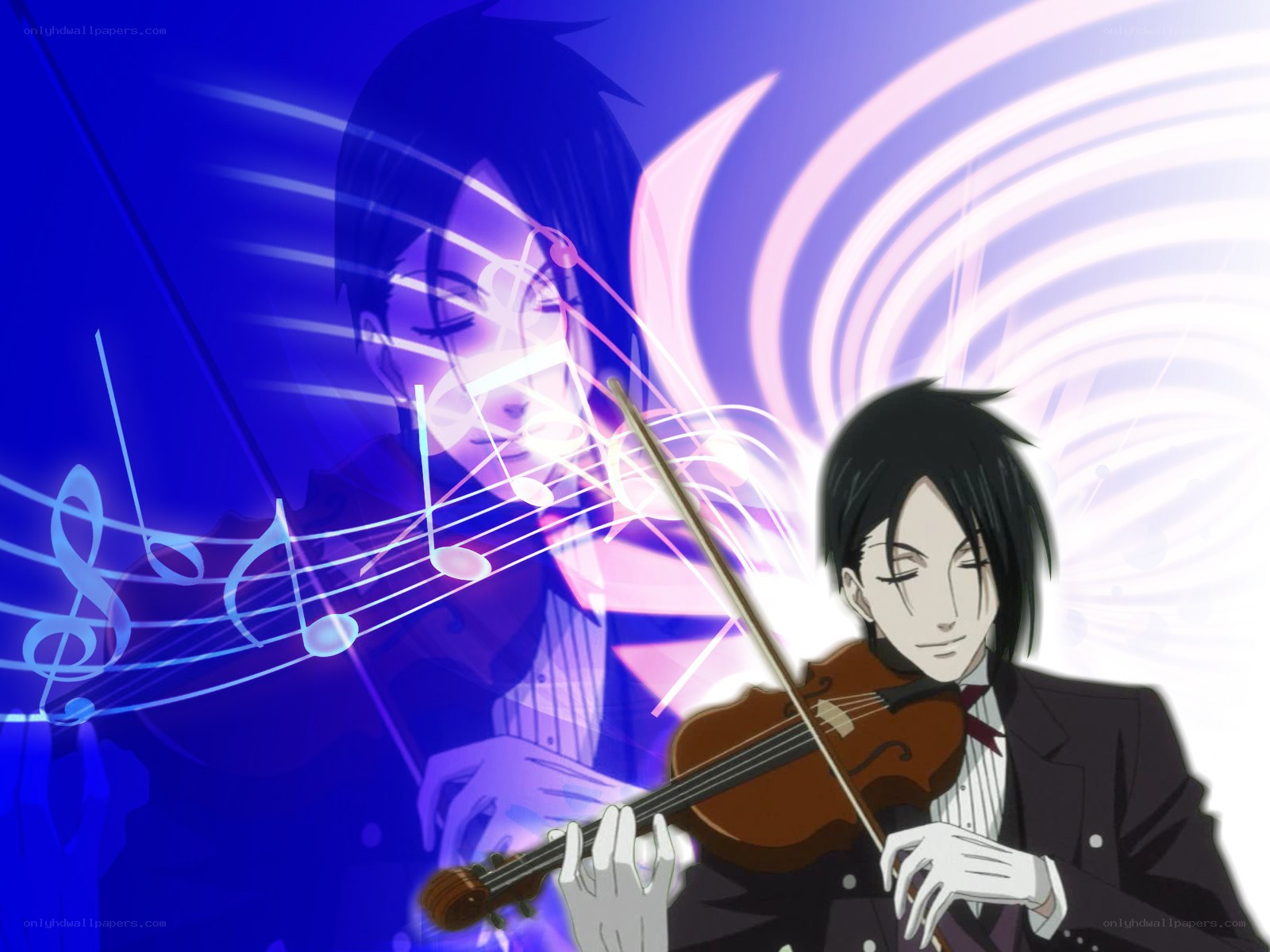 anime violinist in performance