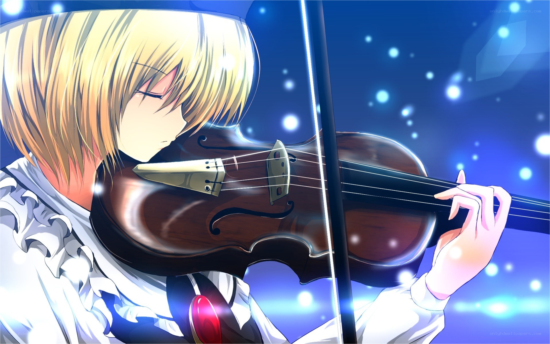 anime violinist in performance