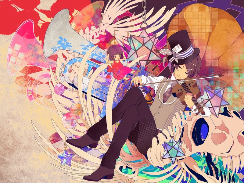 Anime Violinist with Wings
