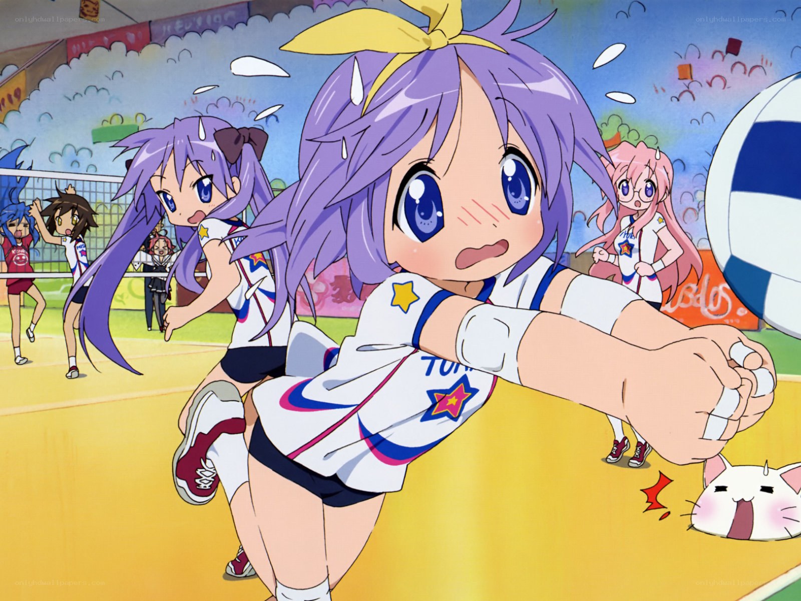 Anime volleyball action scene