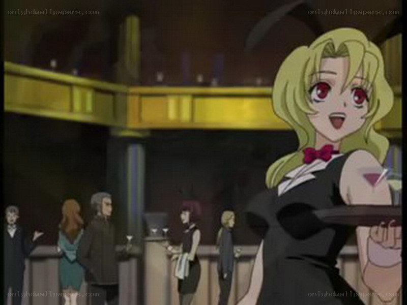 anime waitress at a party