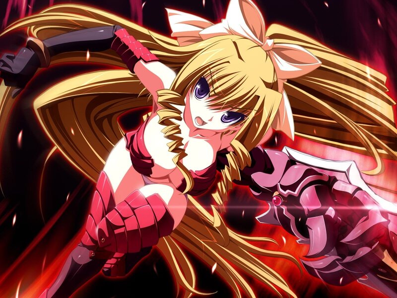 anime warrior girl in action
