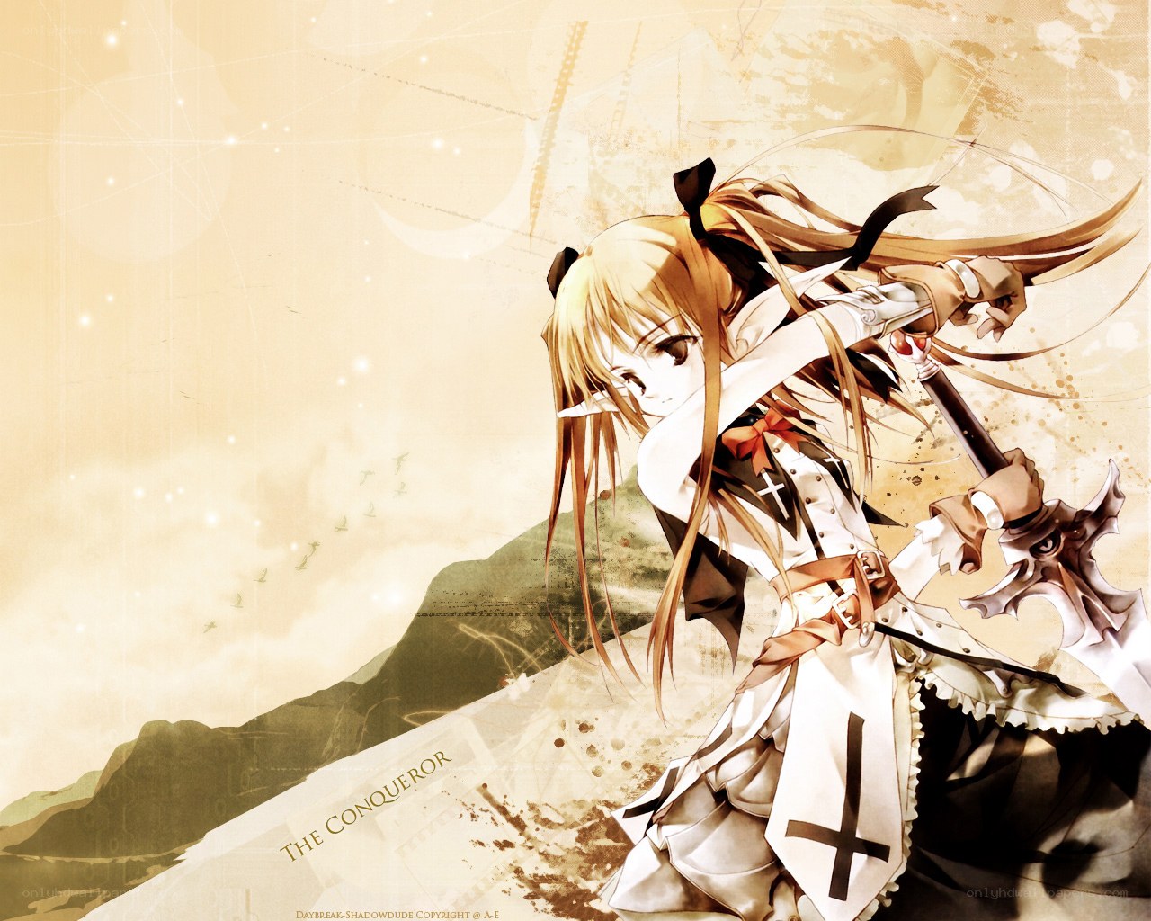 Anime warrior girl with sword