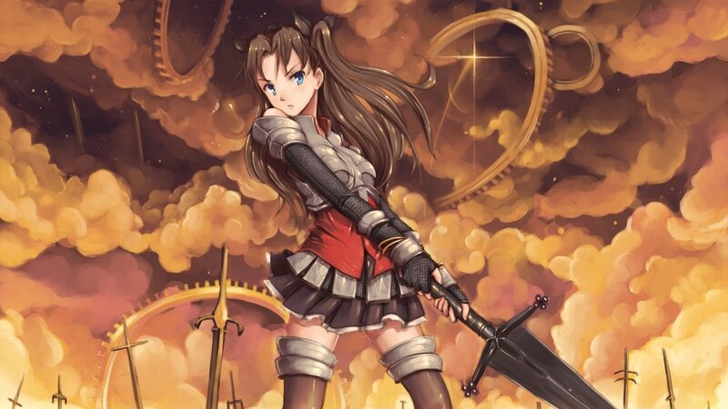 anime warrior girl with sword