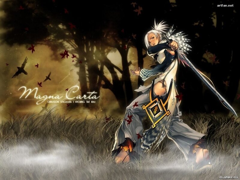 Anime warrior in a forest