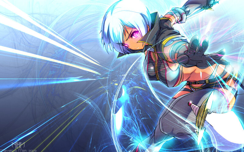 anime warrior in action