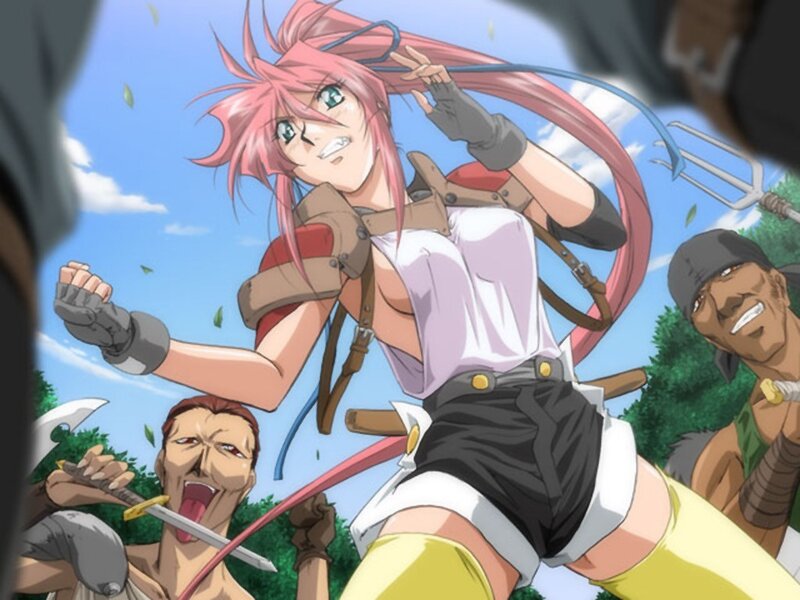 anime warrior in action