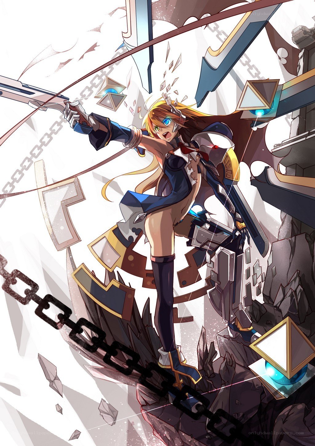 Anime warrior in battle