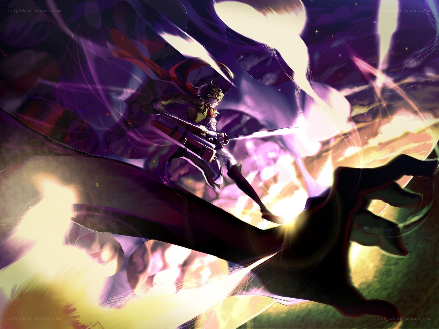 anime warrior in battle
