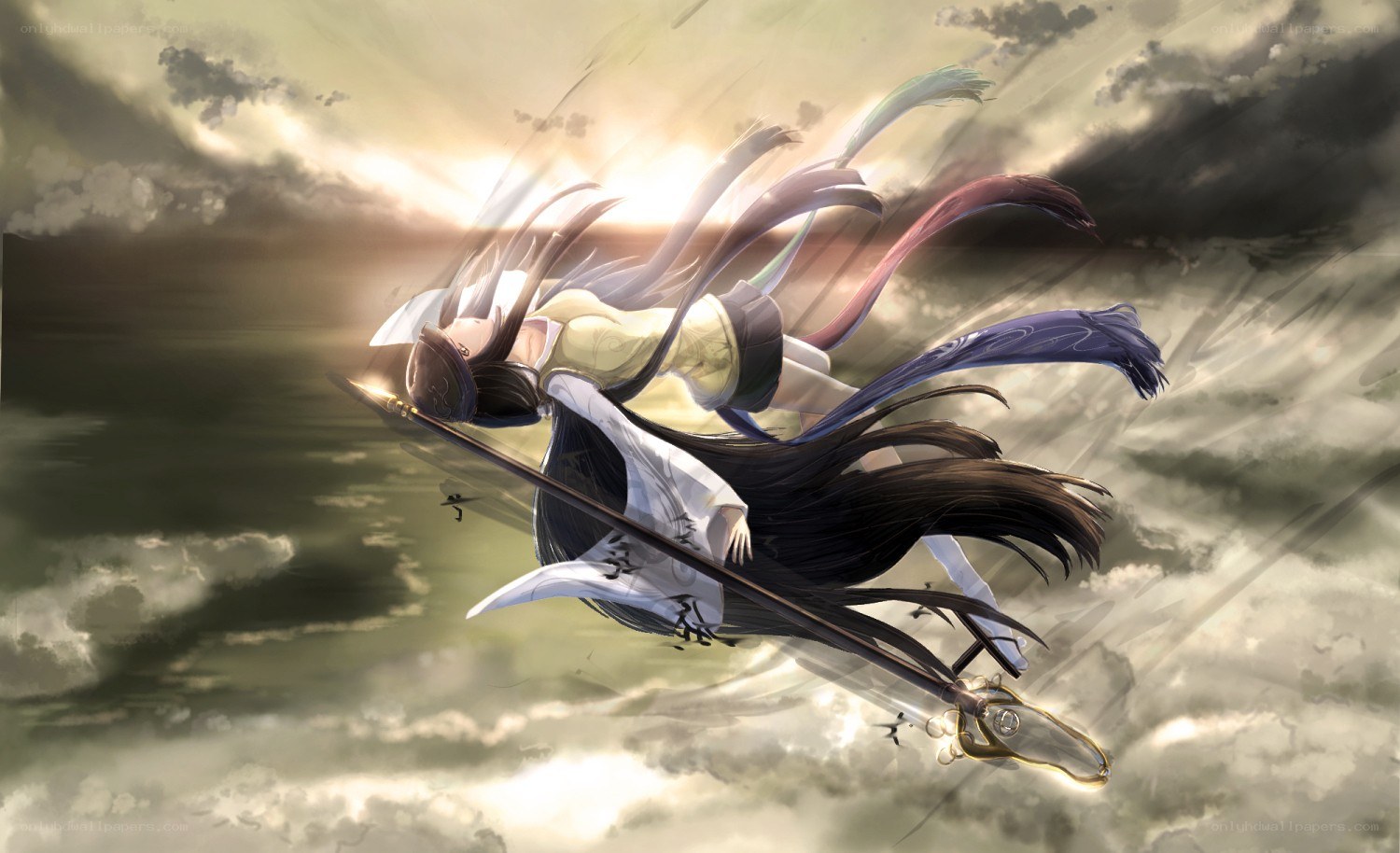 anime warrior in flight