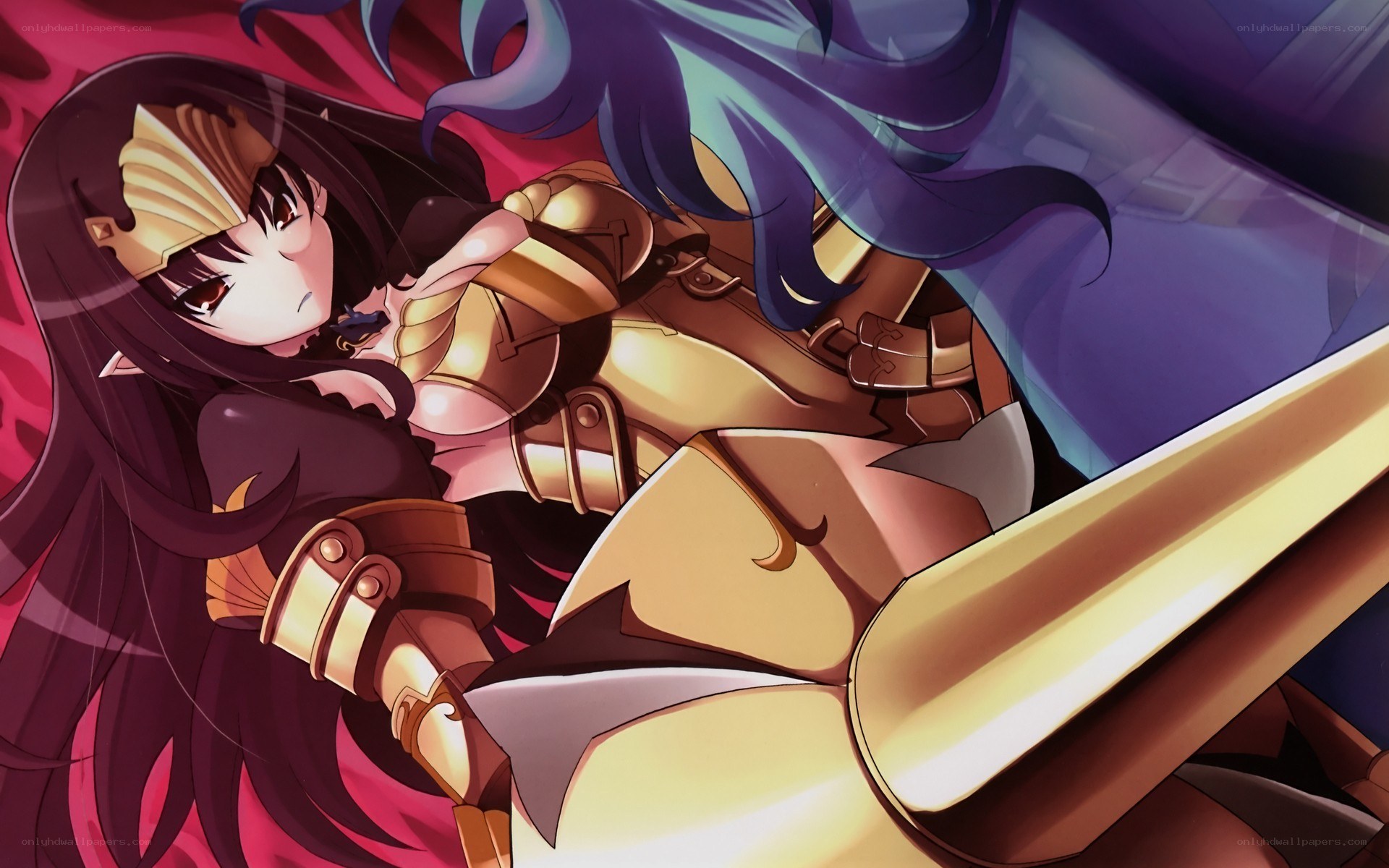 anime warrior in golden armor