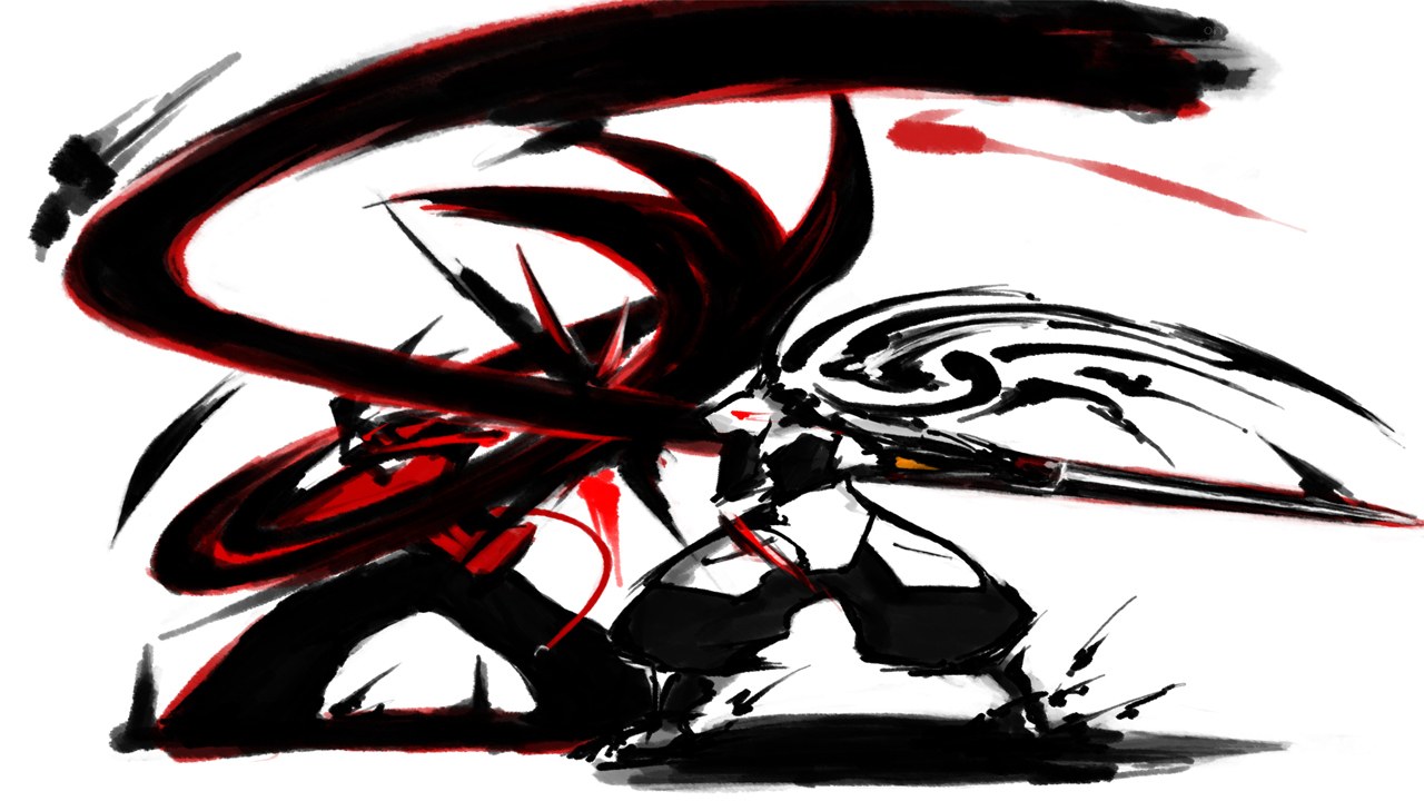 anime warrior in motion