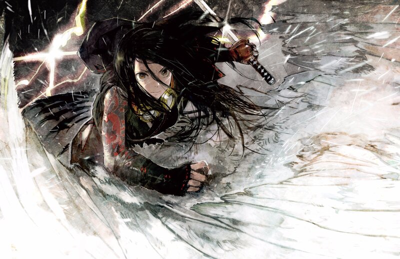 Anime Warrior in Motion — Black