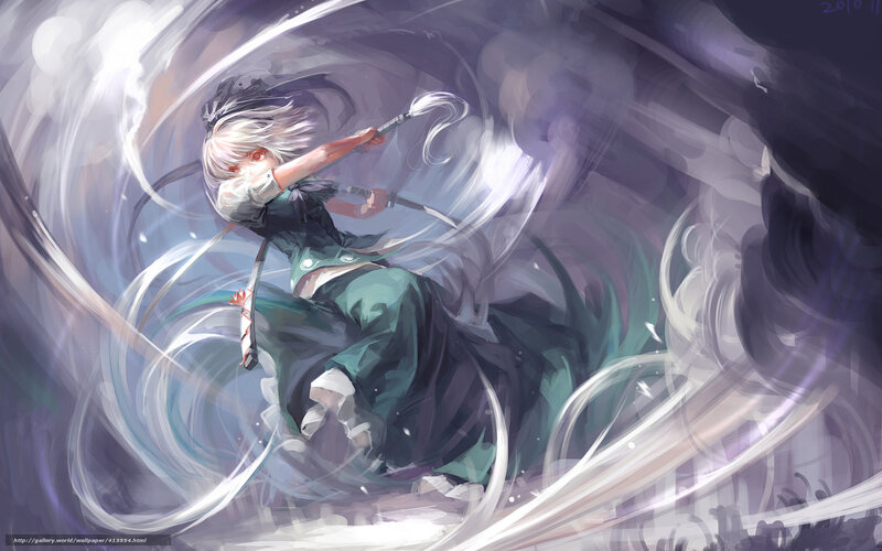 Anime warrior in motion