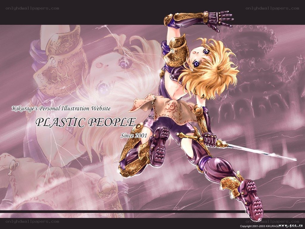 anime warrior in purple armor