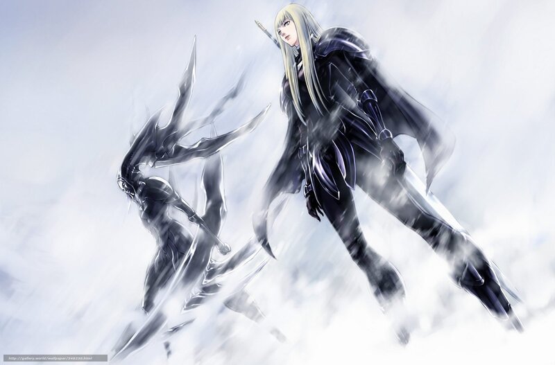 anime warrior in storm