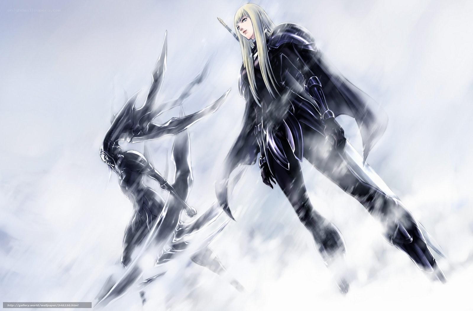 anime warrior in storm