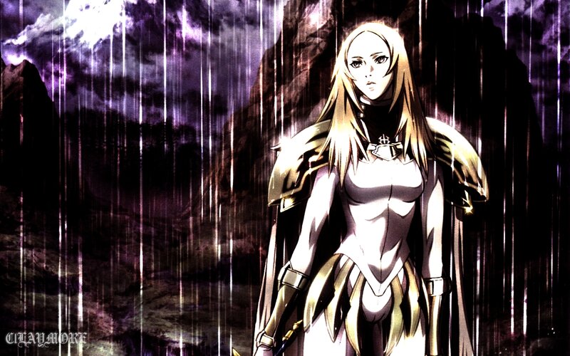 anime warrior in the rain