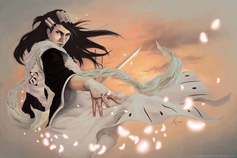 anime warrior in white cloak