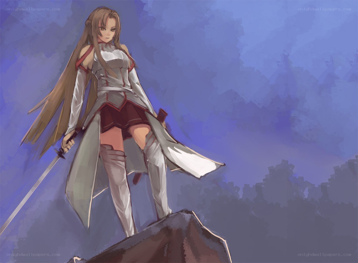 anime warrior on a cliff
